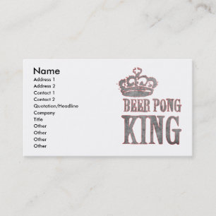 Tarjeta De Visita Rey de Pong de la cerveza