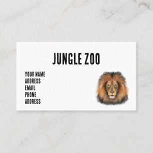 Tarjeta De Visita rey león del jungla realista masculino acuarela