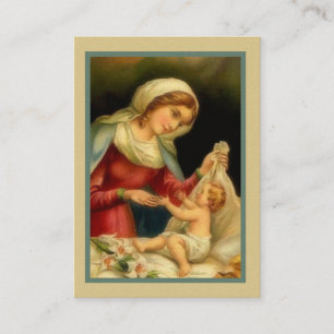 Tarjeta De Visita Rezo bendecido de Jesús Memorare del bebé del