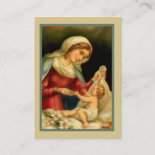 Tarjeta De Visita Rezo bendecido de Jesús Memorare del bebé del (Anverso)