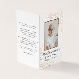 Tarjeta De Visita Rezo conmemorativo de Fall Maple Leaves Funeral Se