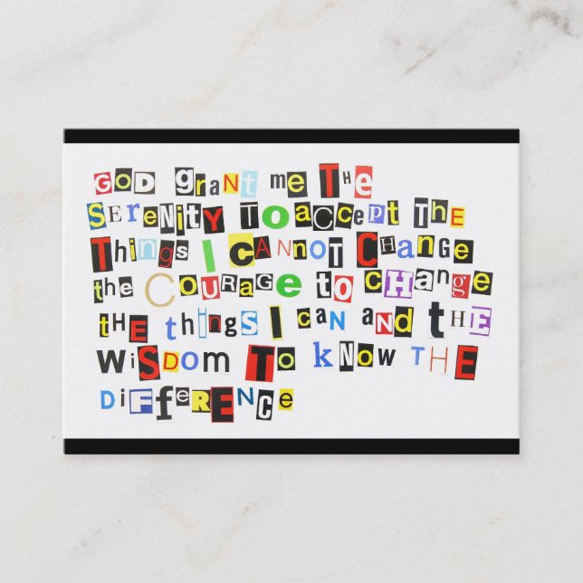 Tarjeta De Visita Rezo de la serenidad (Anverso)