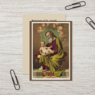Tarjeta De Visita Rezo de Memorare de los ángeles de San José Jes
