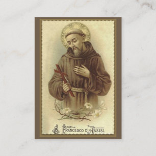 Tarjeta De Visita Rezo de St Francis de Assisi santo