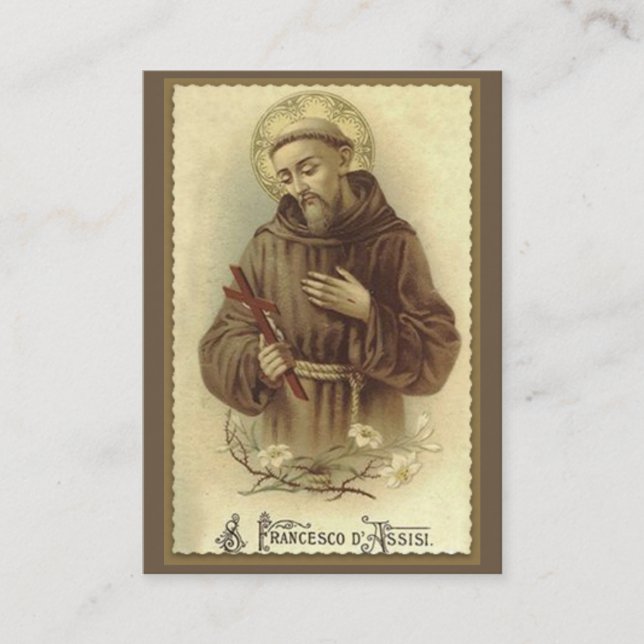Tarjeta De Visita Rezo de St Francis de Assisi santo (Anverso)