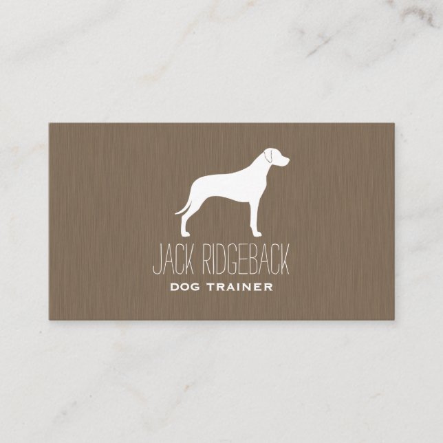 Tarjeta De Visita Rhodesia Ridgeback Perro Raza Silhouette (Anverso)