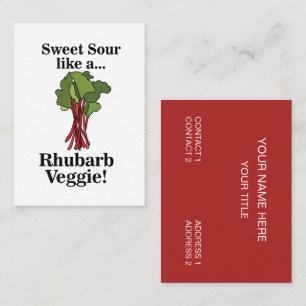 Tarjeta De Visita Rhubarb Veggie Funny Food