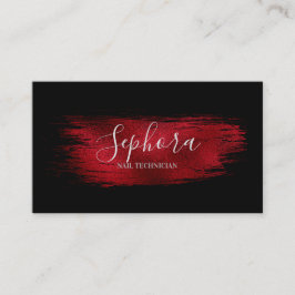 Tarjeta De Visita Rich Crimson Red Metallic Relieve metalizado Paint