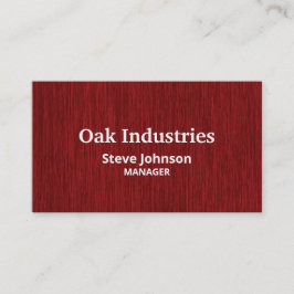 Tarjeta De Visita Rich Red Woodgrain Look Professional