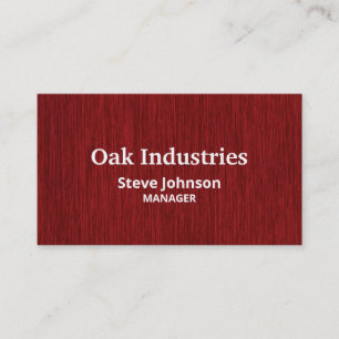 Tarjeta De Visita Rich Red Woodgrain Look Professional