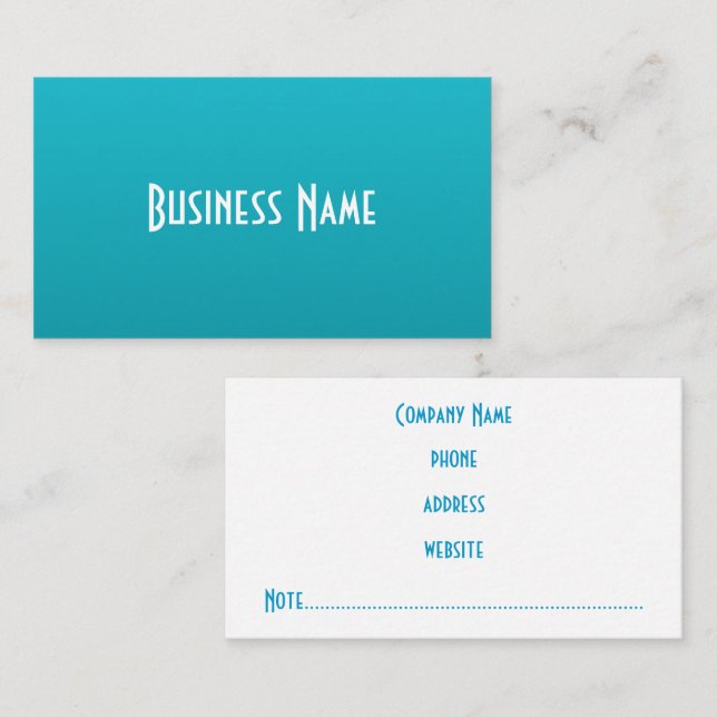 Tarjeta De Visita Rich Turquoise Business Cards (Anverso / Reverso)