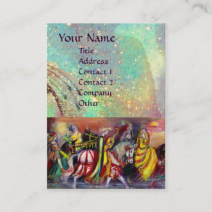 Tarjeta De Visita RIDERS IN THE NOIGHT azul brillante verde azulado,