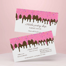 Tarjeta De Visita Riego de glaseado de fresa y chocolate