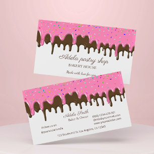 Tarjeta De Visita Riego de glaseado de fresa y chocolate