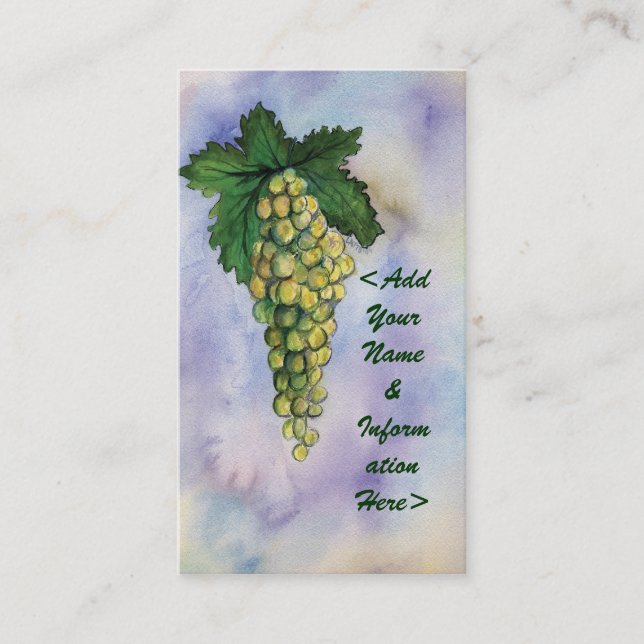 Tarjeta De Visita Riesling White Wine Grapes Business Cards (Anverso)
