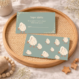 Tarjeta De Visita Rifa de Pañales de Ganso Lindo Boho Mínimo Fiesta 