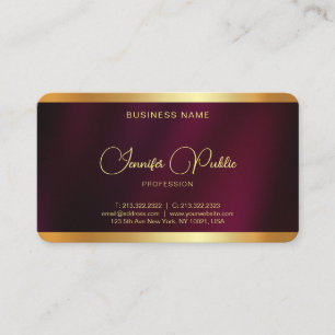 Tarjeta De Visita Rincón redondo de texto dorado profesional elegant