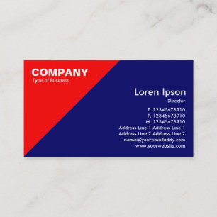 Tarjeta De Visita Rincón triangular rojo - Azul oscuro (000066)