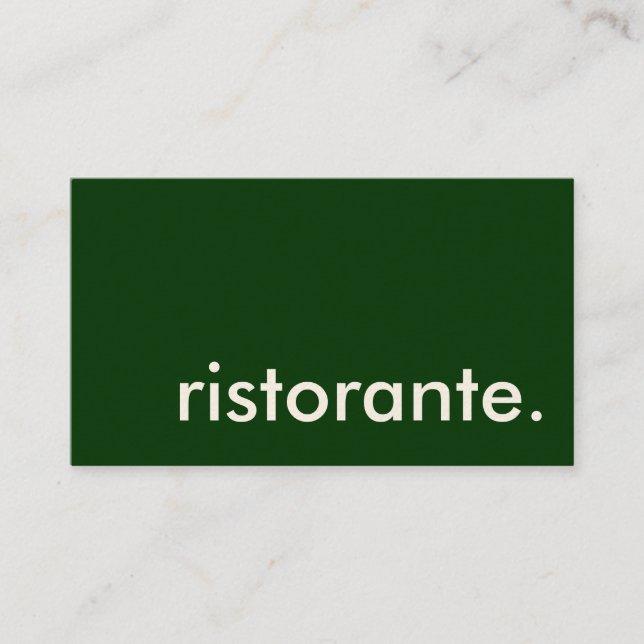 Tarjeta De Visita ristorante. (Anverso)
