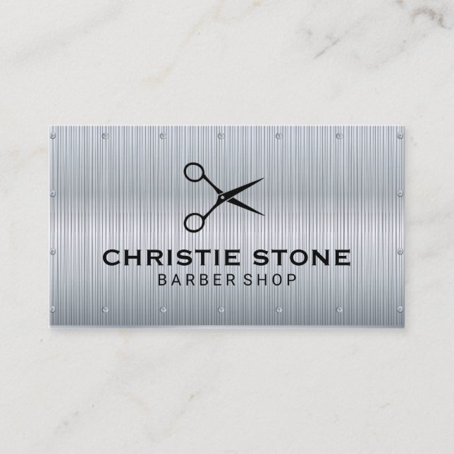 Tarjeta De Visita Rivetos de textura metalizado | Fondo del icono de (Anverso)