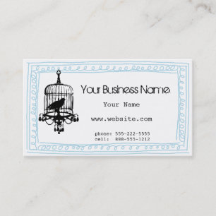 Tarjeta de visita rizada del Doodle del Birdcage