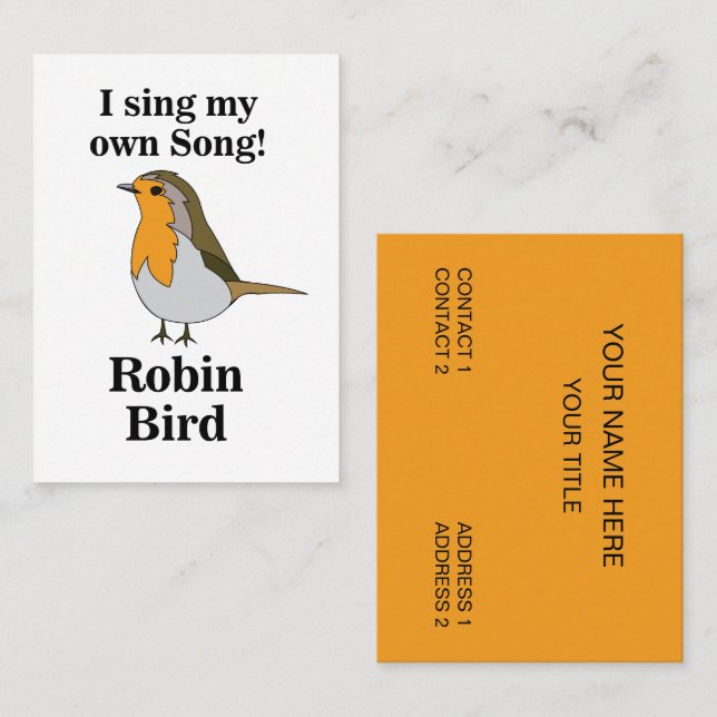 Tarjeta De Visita Robin Bird Funny Quote (Anverso / Reverso)