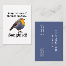Tarjeta De Visita Robin Red Breast Songbird