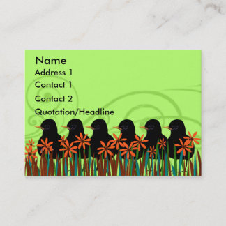 Tarjeta De Visita Robins negros en una fila - Personalizados