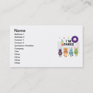 Tarjeta De Visita Robot 3er cumpleaños camisetas y regalos de T