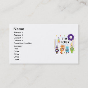 Tarjeta De Visita Robot 4ª camisetas de cumpleaños y regalos