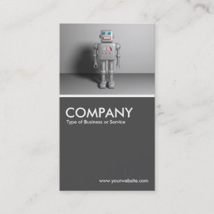 Tarjeta De Visita Robot - Gris 70pc