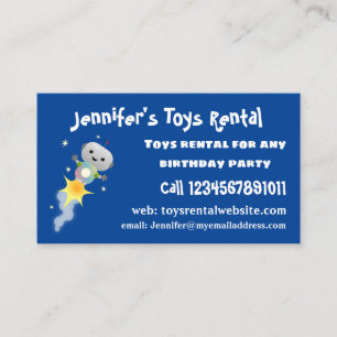 Tarjeta De Visita Robot lindo volando en el ilustracion del personal
