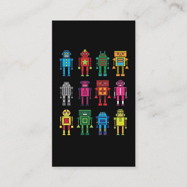Tarjeta De Visita Robot regalo Robotik Retro juguete Bromeas (Anverso)