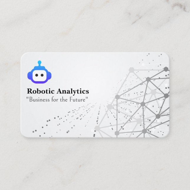 Tarjeta De Visita Robótica IA | Fondo de redes (Anverso)