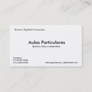 Tarjeta De Visita Robson Raphael Guimarães, Aulas Particulares, Q...
