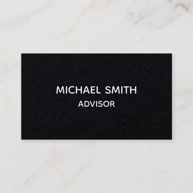 Tarjeta De Visita Robusto negro superior elegante profesional (Anverso)