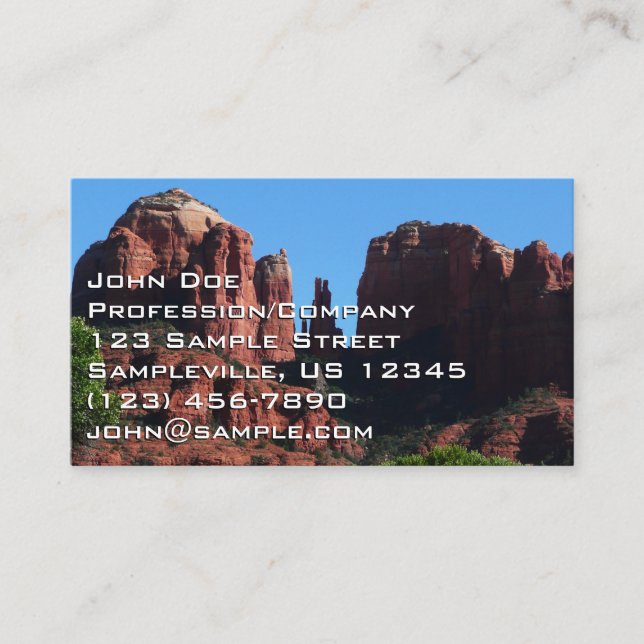 Tarjeta De Visita Roca catedral en el Monumento a Sedona Arizona (Anverso)