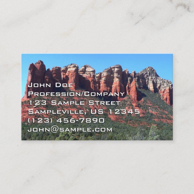 Tarjeta De Visita Roca de café II en Sedona Arizona (Anverso)