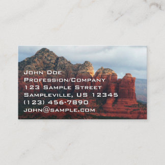 Tarjeta De Visita Roca de café nublado en Sedona Arizona