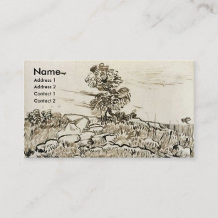 Tarjeta De Visita Rocas con el Bello Artes de Van Gogh del roble