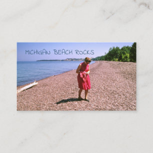 Tarjeta De Visita Rocas de playa, retro prospectivo de rocas