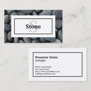 Tarjeta De Visita Rocas fluviales con nombre y monograma