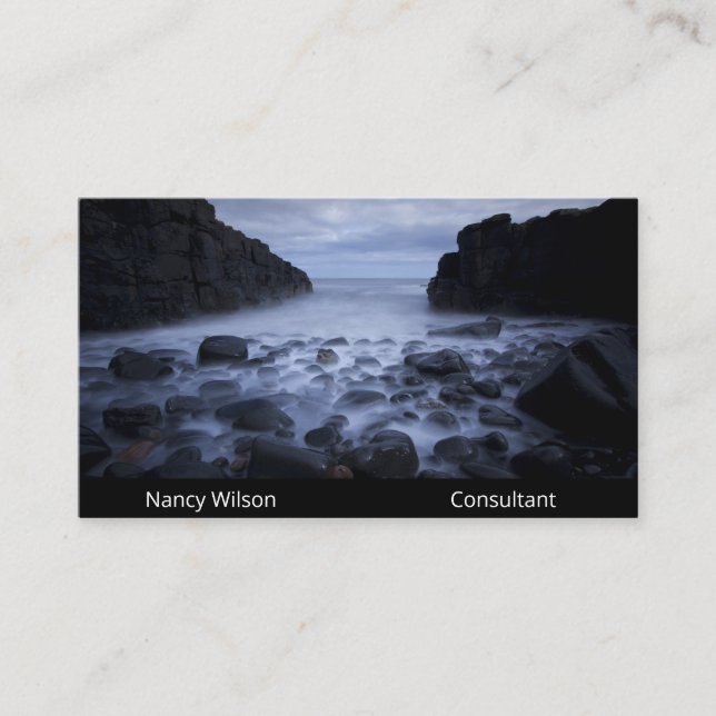 Tarjeta De Visita Rocas y guijarros a lo largo de la costa oceánica (Anverso)