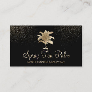 Tarjeta De Visita Rociador de bronceado brillante Tropical Gold Palm