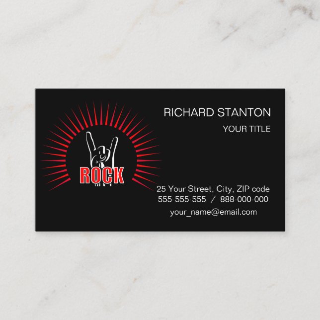 Tarjeta De Visita Rock (Anverso)