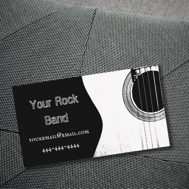 Tarjeta De Visita Rock abstracto y guitarra de banda rodante (Subido por el creador)
