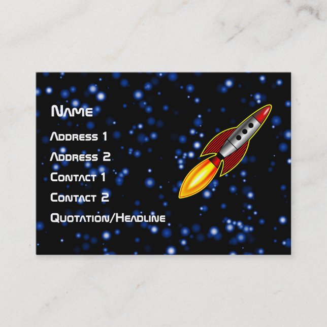 Tarjeta De Visita Rocket retro (Anverso)