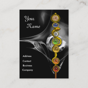 TARJETA DE VISITA ROD DE ASCLEPIUS,7 CHAKRAS, YOGA, ENERGÍA ESPIRITU