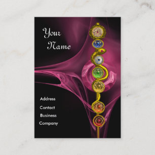 TARJETA DE VISITA ROD DE ASCLEPIUS,7 CHAKRAS, YOGA, ENERGÍA ESPIRITU
