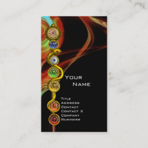 TARJETA DE VISITA ROD DE ASCLEPIUS,7 CHAKRAS, YOGA, ENERGÍA ESPIRITU